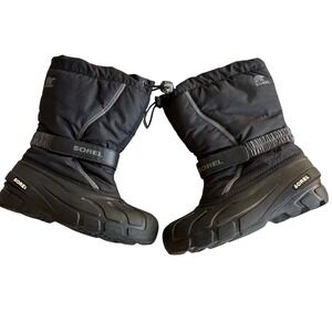 Sorel Black size 6 mens 8 womens Puffer Snow Boots Waterproof Winter Insulated